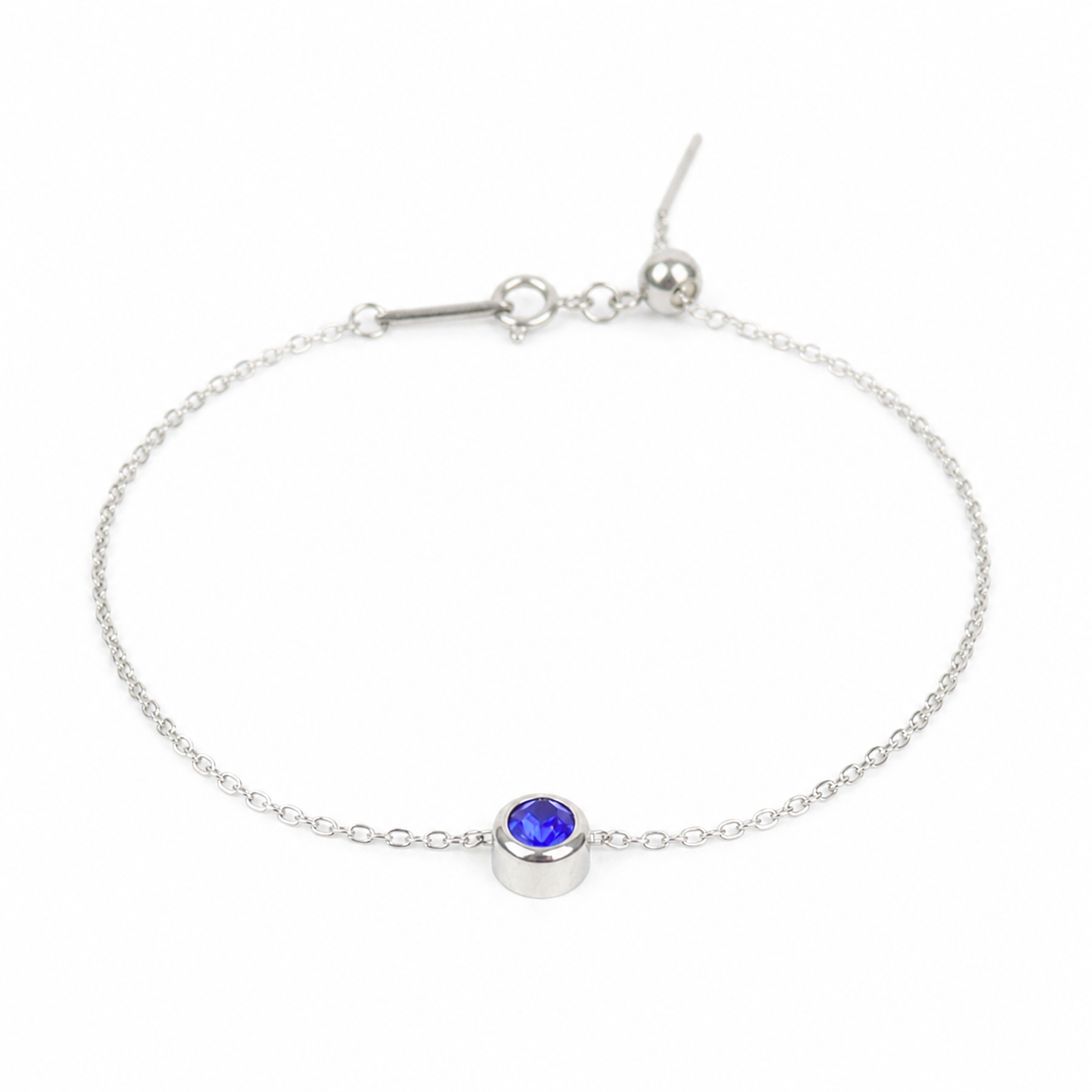 September birthstone bracelet silver