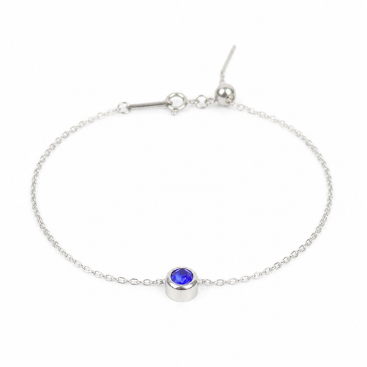 September birthstone bracelet silver