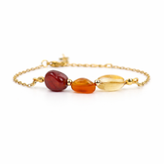 Armband granaat, carneool en citrien goud