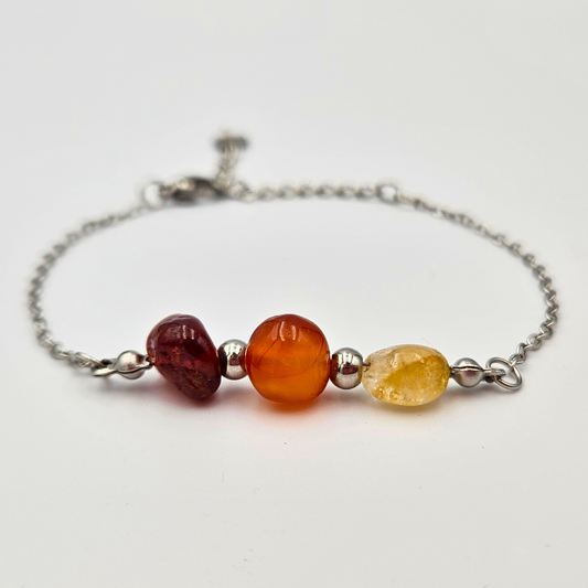 Armband granaat, carneool en citrien zilver