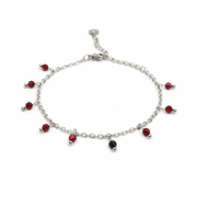 Armband granaat zilver