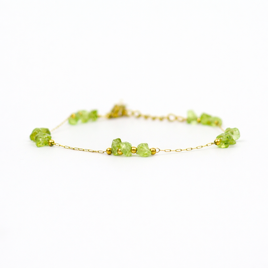 Peridot gold bracelet