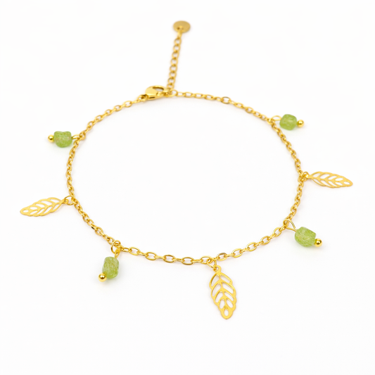 Peridot gold bracelet