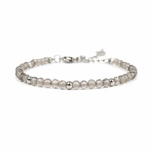 Silver smoky quartz bracelet