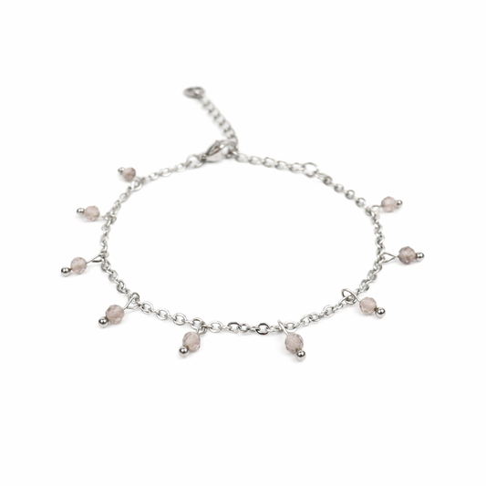 Silver smoky quartz bracelet