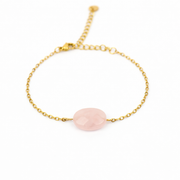 Rose quartz bracelet gold