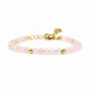 Armband rozenkwarts goud