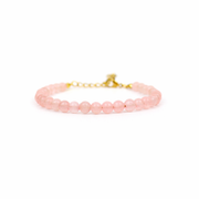 Armband rozenkwarts goud