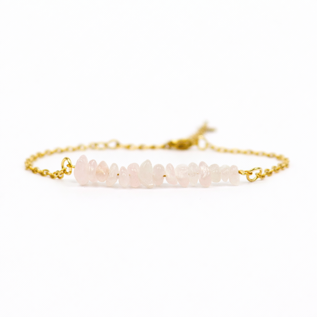 Rose quartz bracelet gold
