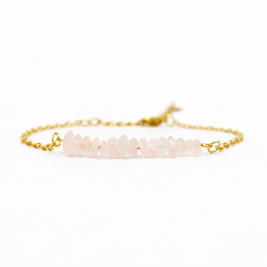 Rose quartz bracelet gold