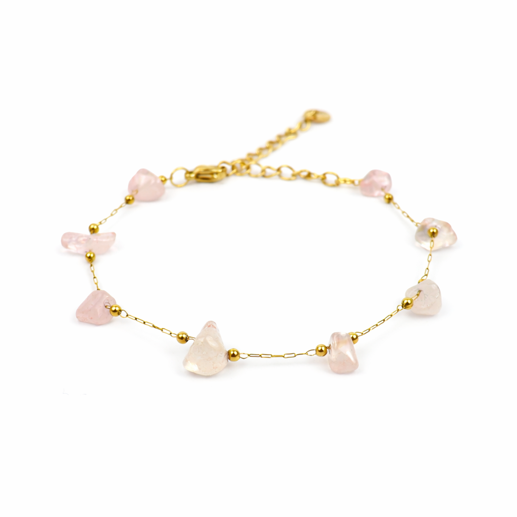 Rose quartz bracelet gold