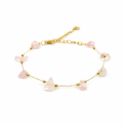 Rose quartz bracelet gold