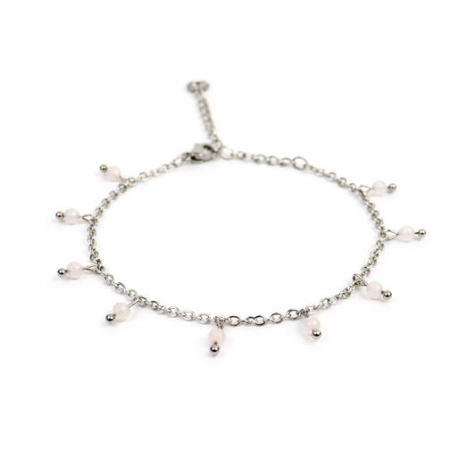 Bracelet rose quartz silver