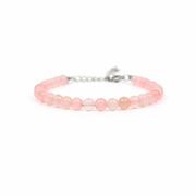 Armband rozenkwarts zilver