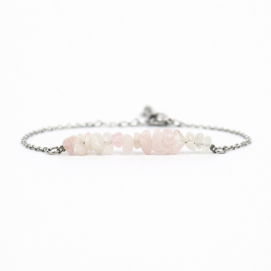 Bracelet rose quartz silver