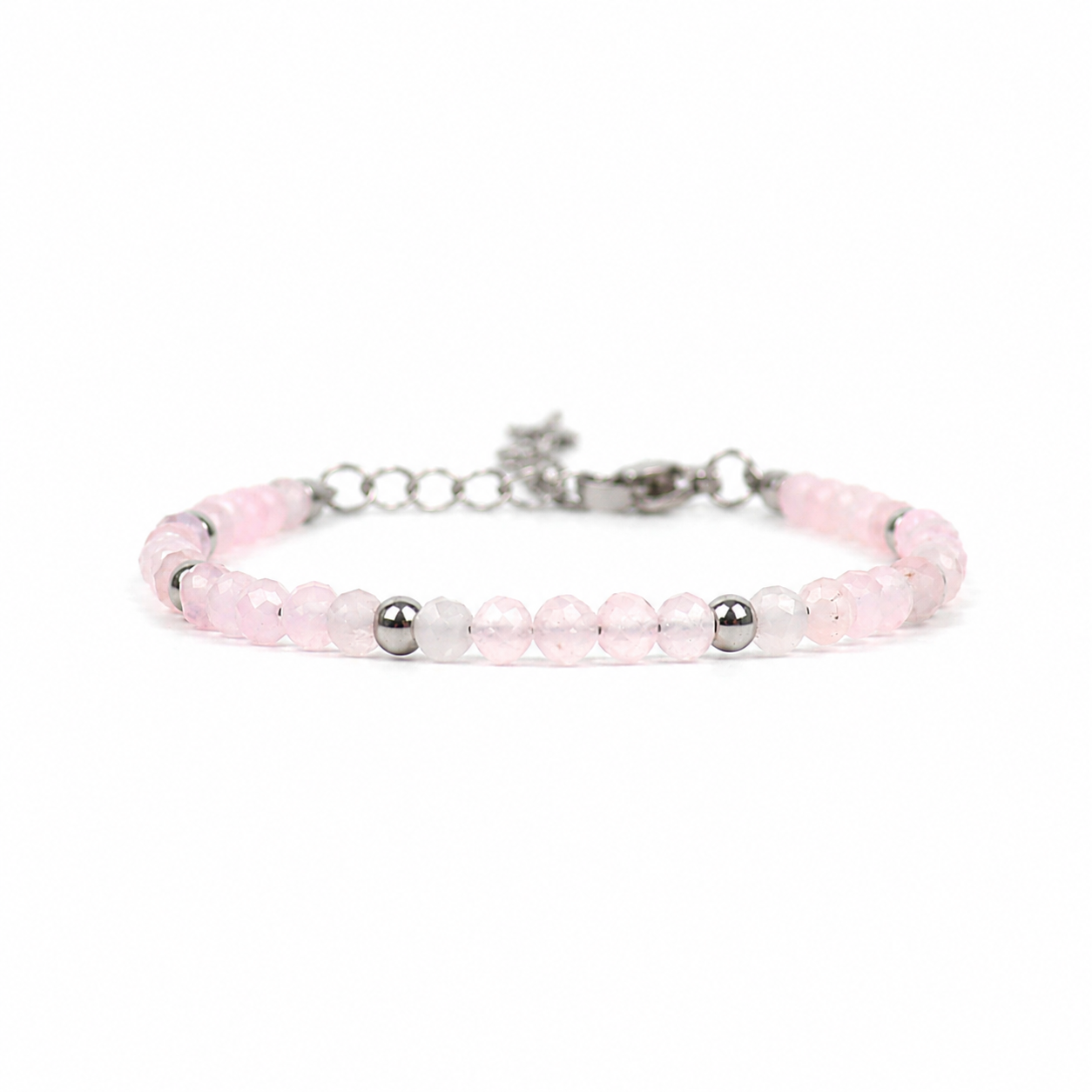 Bracelet rose quartz silver