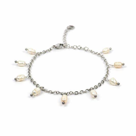 Armband parel zilver