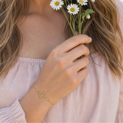 Geboortebloem armband goud