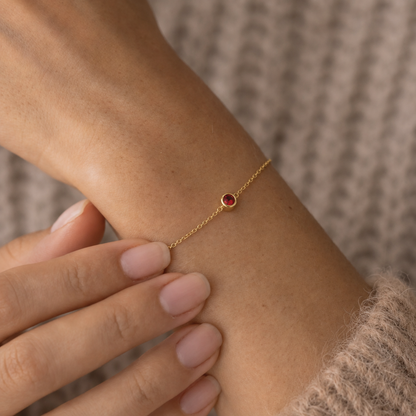 Birthstone bracelet gold