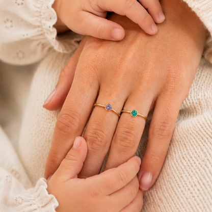 Geboortesteen ring goud