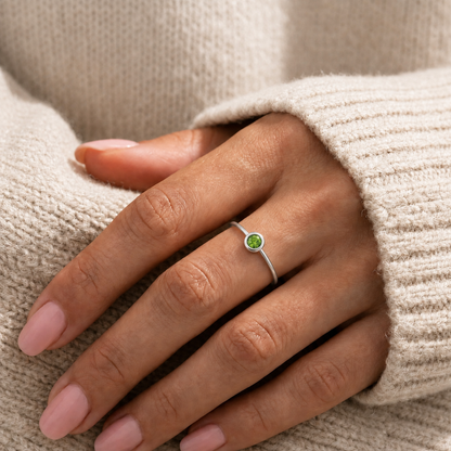 Geboortesteen ring zilver