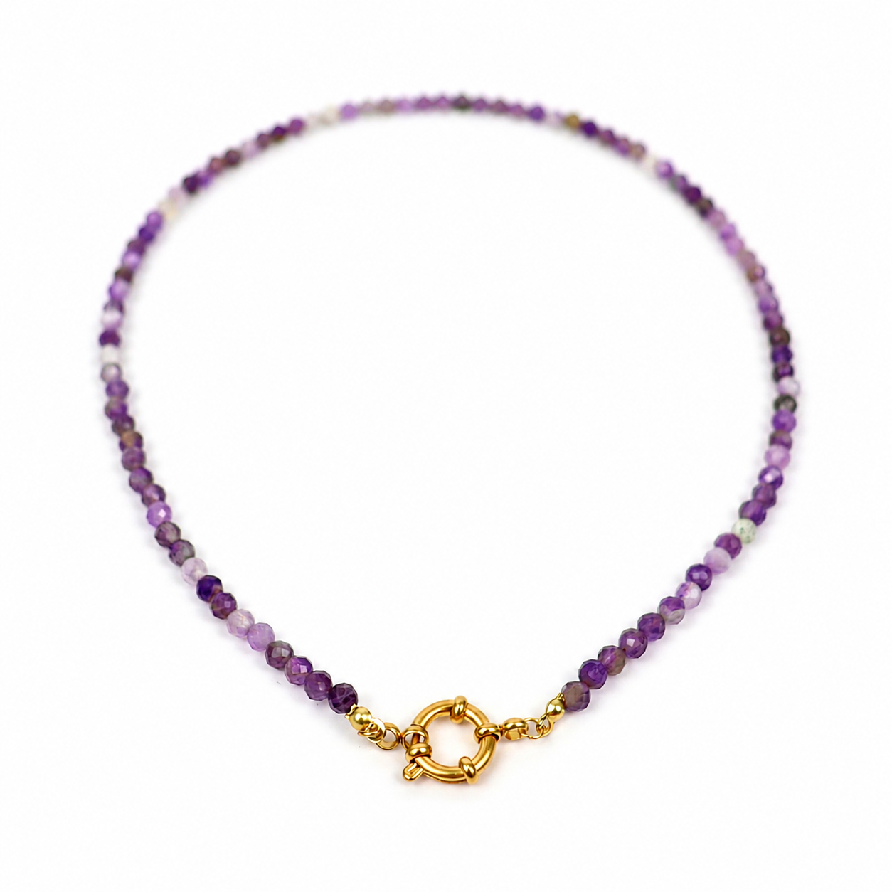 Amethyst gold necklace