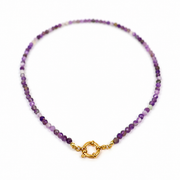 Amethyst gold necklace