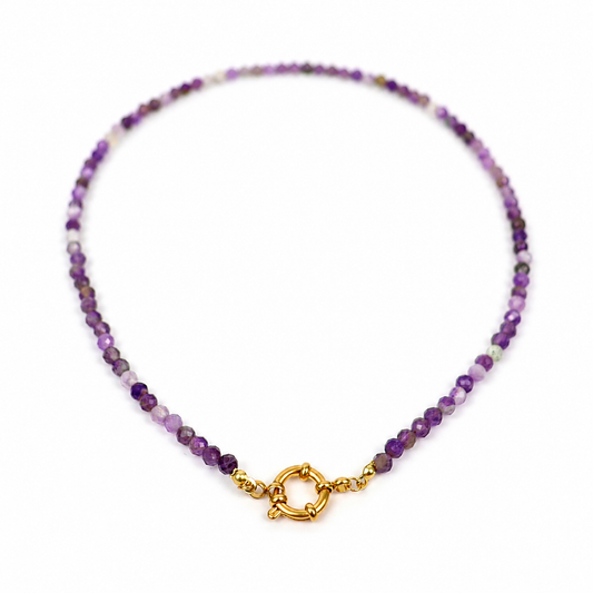 Amethyst gold necklace