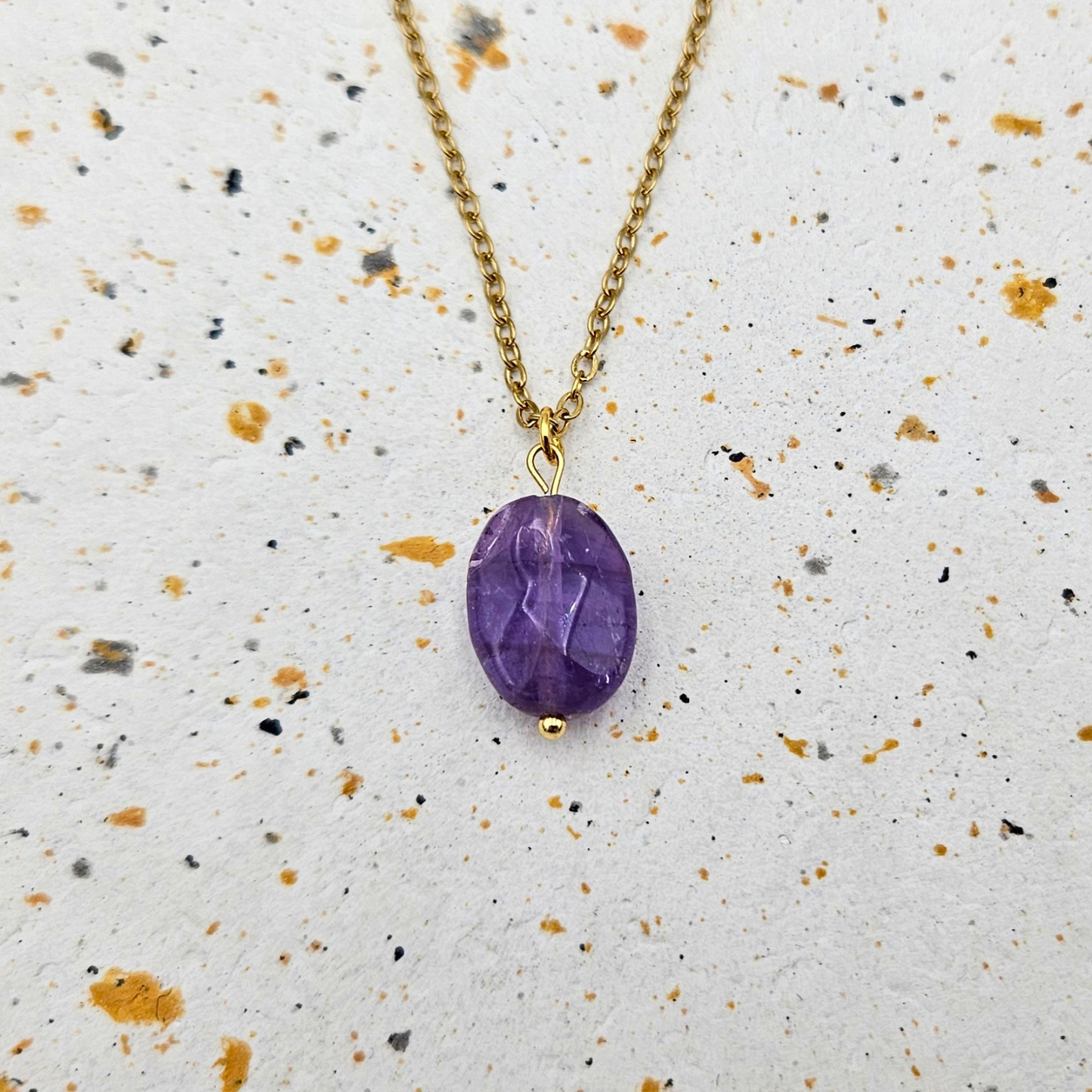 Ketting amethist goud
