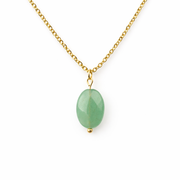 Ketting van goldplated stainless steel met aventurijn hanger