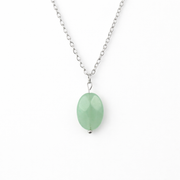 Ketting gemaakt van stainless steel met aventurijn hanger