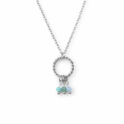 Ketting gemaakt van stainless steel met aquamarijn, aventurijn en amazoniet