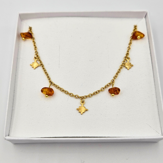 Ketting barnsteen goud