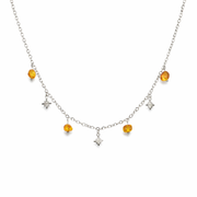 Necklace amber silver