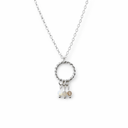 Ketting gemaakt van stainless steel met rookkwarts, labradoriet en opaliet