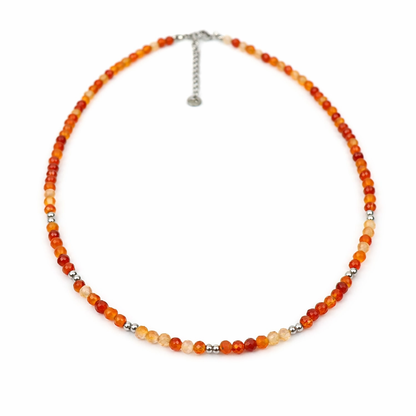 Silver carnelian necklace