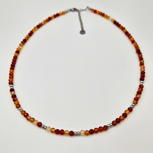 Ketting carneool zilver
