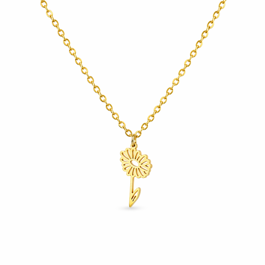 Necklace birth flower April gold