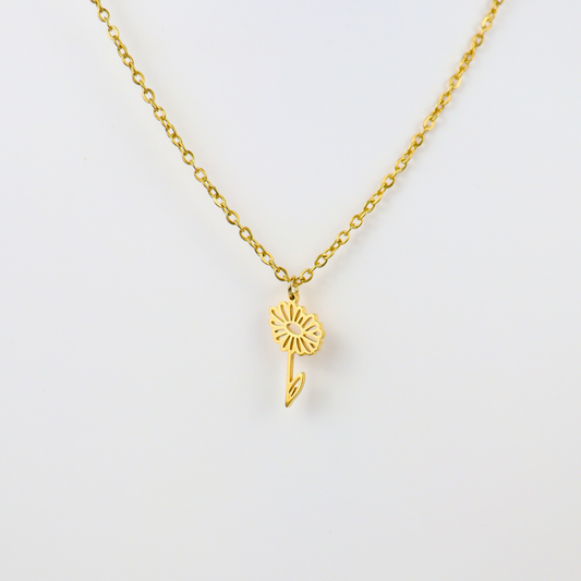 Necklace birth flower April gold