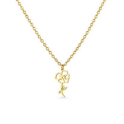 Geboortebloem ketting goud