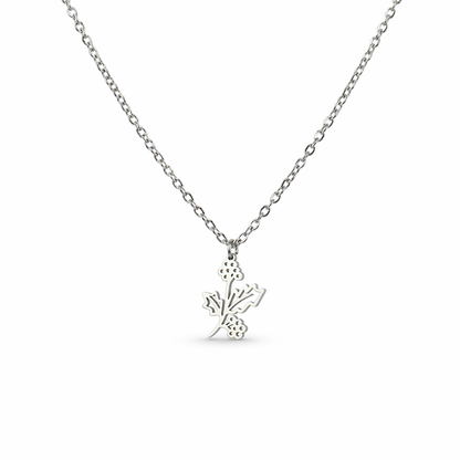 Geboortebloem ketting zilver