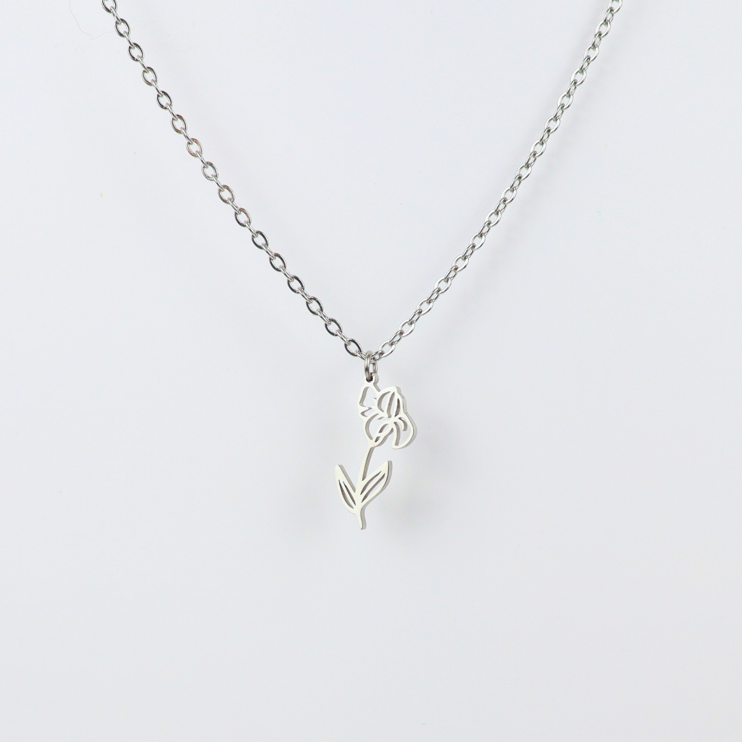 Ketting geboortebloem februari zilver