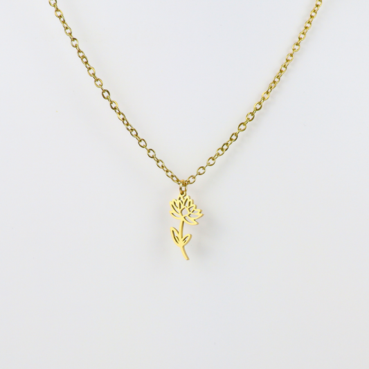Ketting geboortebloem juli goud