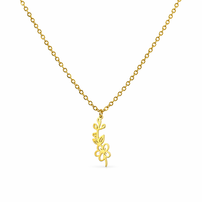Geboortebloem ketting goud
