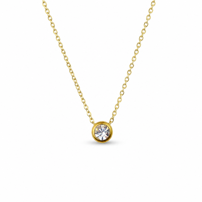 Geboortesteen ketting goud