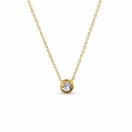 April Birthstone Necklace Gold