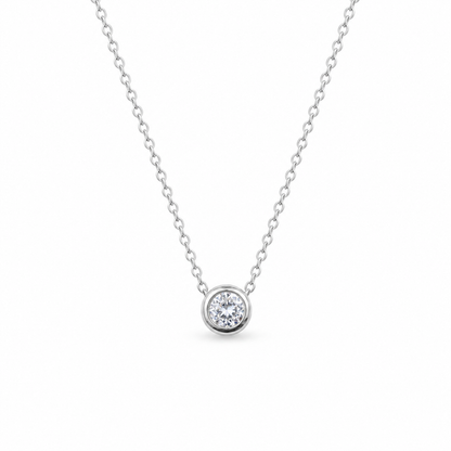 Geboortesteen ketting zilver