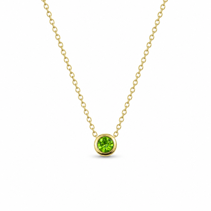 Geboortesteen ketting goud