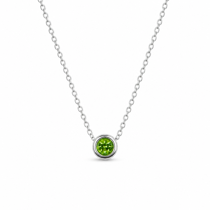 Geboortesteen ketting zilver