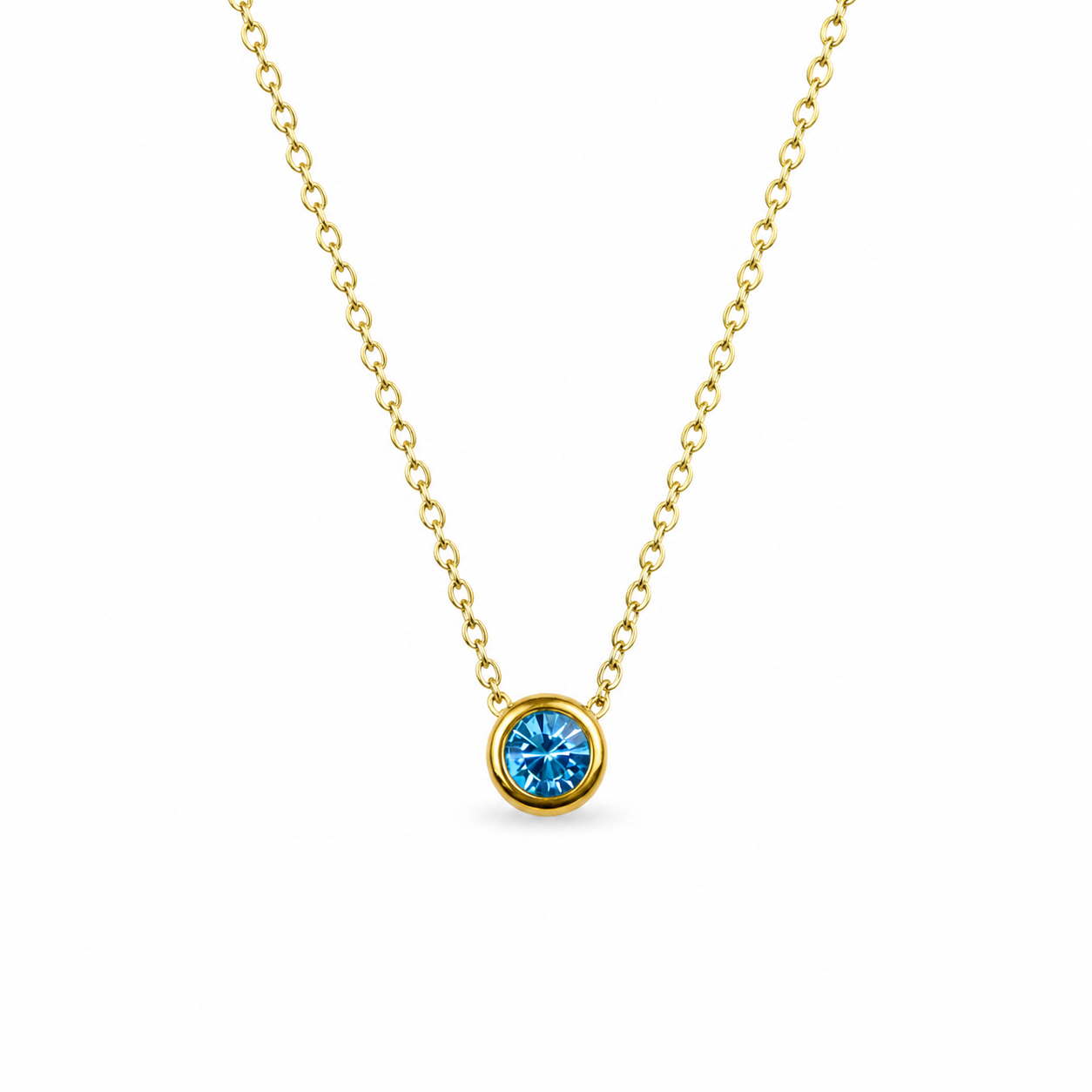 Ketting geboortesteen december goud